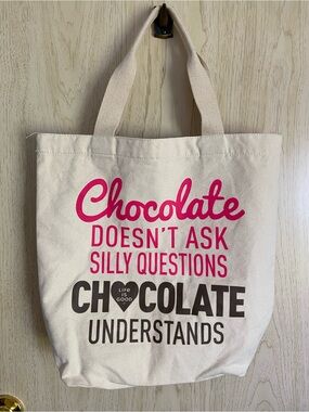 Life is Good Canvas Tote Bag “Chocolate Understands” Funny